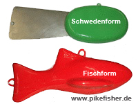 Verschiedene Downriggergerwichte Verschiedene Downriggergewichte